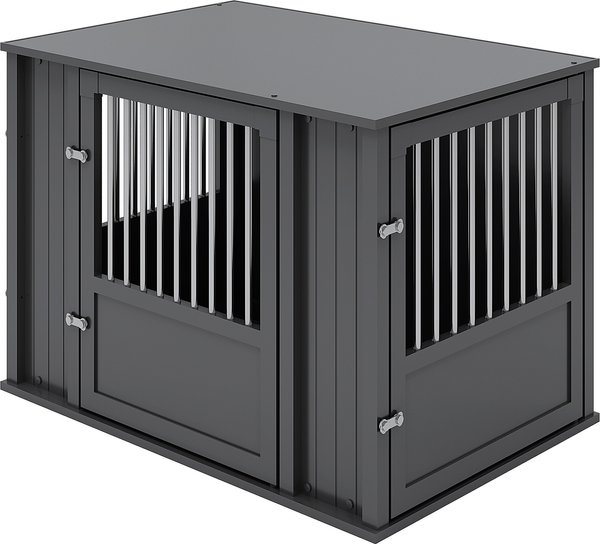 Show full view: New Age Pet ECOFLEX FlexiDoor Double Door Furniture Style Dog Crate, Black, Large: 38.3 inch slide 4 of 11