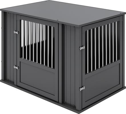 Show full view: New Age Pet ECOFLEX FlexiDoor Double Door Furniture Style Dog Crate, Black, Large: 38.3 inch slide 4 of 12