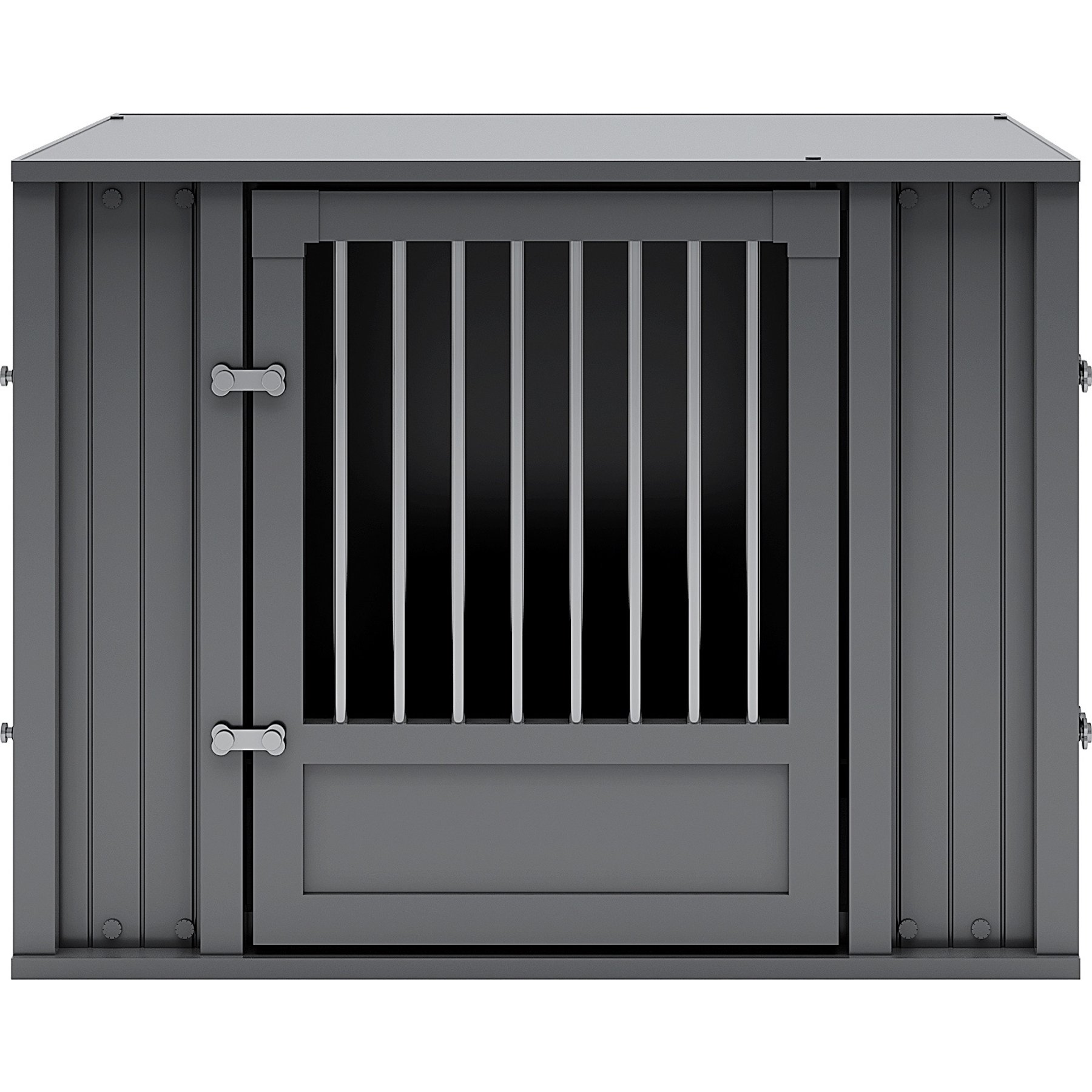 New Age Pet ECOFLEX FlexiDoor Double Door Furniture Style Dog Crate, Black, Medium: 32 inch