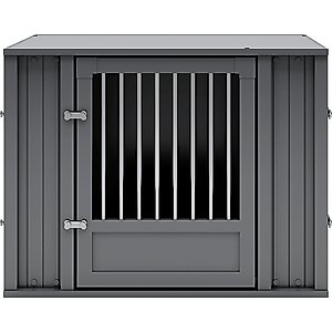 New Age Pet ECOFLEX FlexiDoor Double Door Furniture Style Dog Crate, Black, Medium: 32 inch