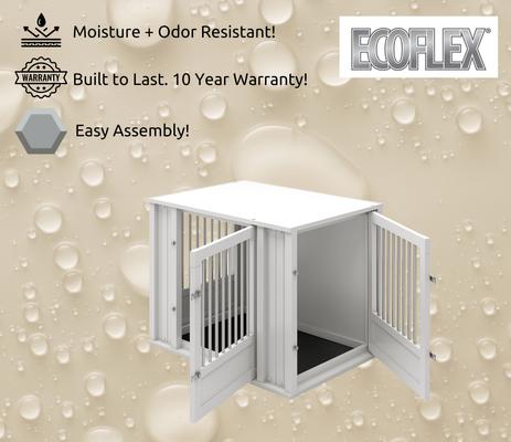 Show full view: New Age Pet ECOFLEX FlexiDoor Double Door Furniture Style Dog Crate, Antique White, Medium: 32 inch slide 8 of 12