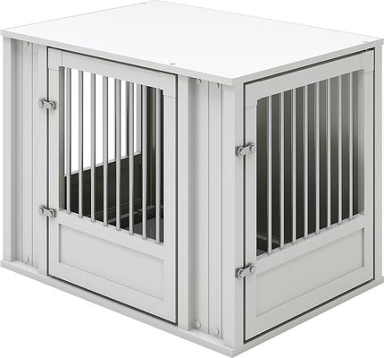 Show full view: New Age Pet ECOFLEX FlexiDoor Double Door Furniture Style Dog Crate, Antique White, Medium: 32 inch slide 4 of 12