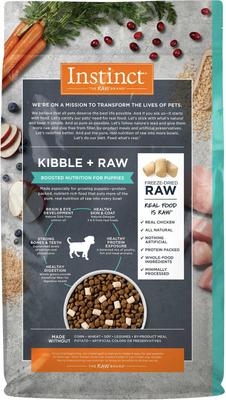 Show full view: Instinct Be Natural Real Chicken & Brown Rice Recipe Freeze-Dried Raw Coated Dry Dog Food, 25-lb bag + Instinct Raw Boost Puppy Whole Grain Real Chicken & Brown Rice Recipe Freeze-Dried Raw Coated Dry Dog Food, 4.5-lb bag slide 7 of 10