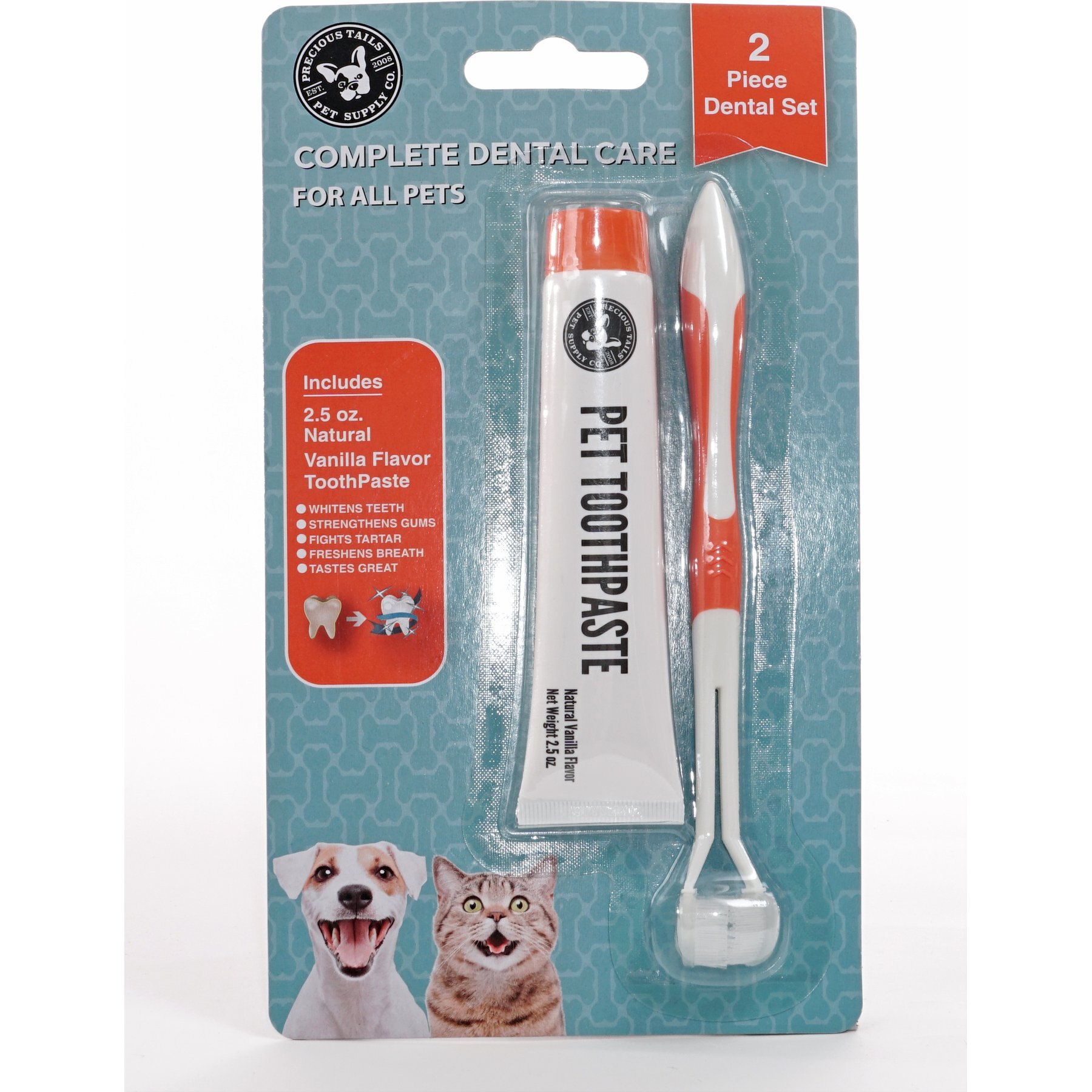 Precious Tails 2 Piece Dog & Cat Dental Kit