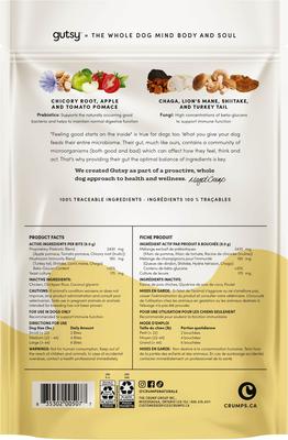 Show full view: Crumps' Naturals Gutsy Immune Bites Chicken Dog Treats, 4.6-oz bag slide 10 of 10