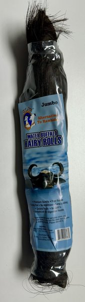 QT Dog Water Buffalo Cheek Roll with Hair Dog Chew