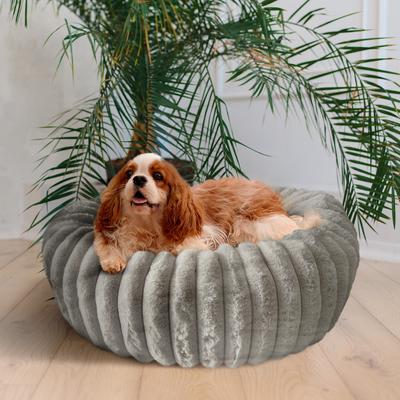 Show full view: Elle Round Wide Wale Cuddler Dog & Cat Bed, Gray slide 6 of 8