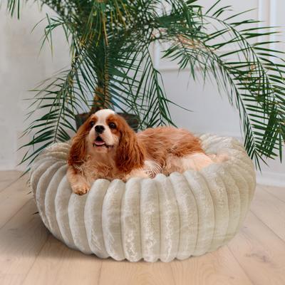 Show full view: Elle Round Wide Wale Cuddler Dog & Cat Bed, Ivory slide 6 of 8