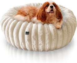 Elle Round Wide Wale Cuddler Dog & Cat Bed, Ivory