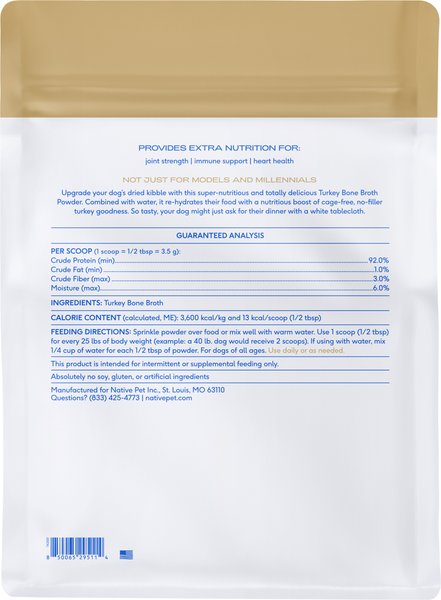 Castor & Pollux PRISTINE Free-Range Turkey Bone Broth Grain-Free Dog Food Topper