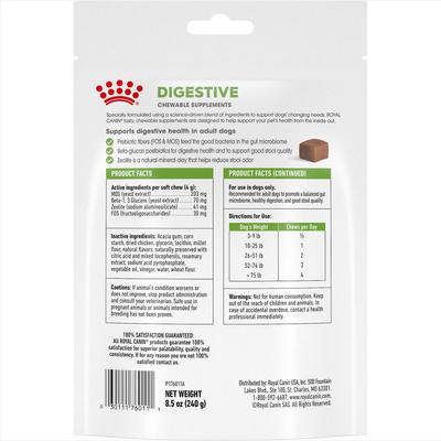 Show full view: Royal Canin Digestive Support Soft Chews Supplement for Adult Dogs, 60 count slide 3 of 12