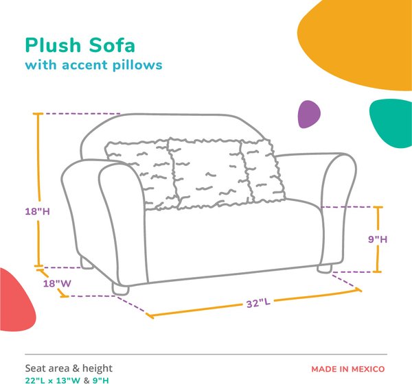 Keet Mini Plush Sofa & Accent Pillows Furniture Style Cat Bed