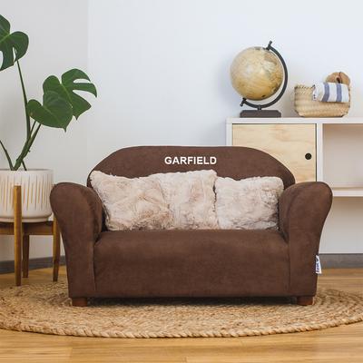 Show full view: Keet Personalized Mini Plush Sofa & Accent Pillows Furniture Style Cat Bed, Brown slide 2 of 9