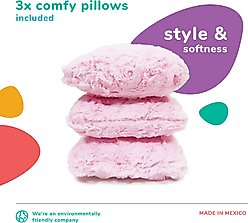 Keet Personalized Mini Plush Sofa & Accent Pillows Furniture Style Cat Bed, Pink slide 2 of 8