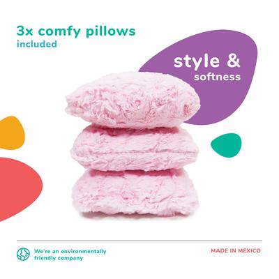 Show full view: Keet Personalized Mini Plush Sofa & Accent Pillows Furniture Style Cat Bed, Pink slide 7 of 9