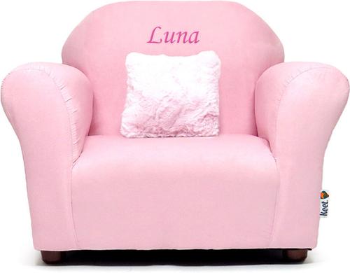 Show full view: Keet Personalized Mini Plush Chair & Accent Pillow Furniture Style Cat Bed, Pink slide 3 of 8