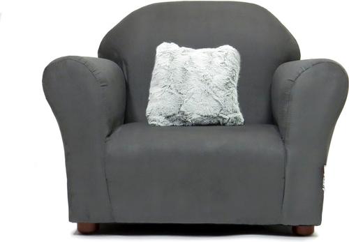 Show full view: Keet Mini Plush Chair & Accent Pillow Furniture Style Cat Bed, Charcoal slide 5 of 10