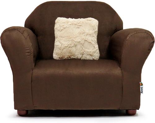 Show full view: Keet Mini Plush Chair & Accent Pillow Furniture Style Cat Bed, Brown slide 4 of 10