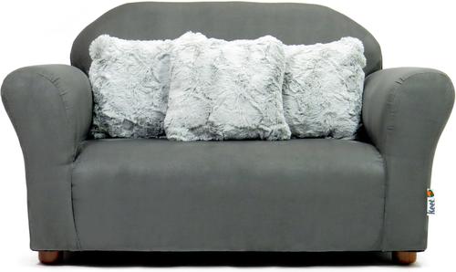 Show full view: Keet Mini Plush Sofa & Accent Pillows Furniture Style Cat Bed, Charcoal slide 4 of 10