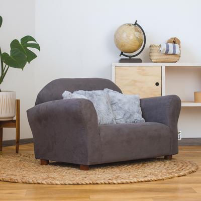 Show full view: Keet Mini Plush Sofa & Accent Pillows Furniture Style Cat Bed, Charcoal slide 2 of 10
