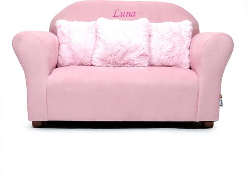 Show full view: Keet Personalized Mini Plush Sofa & Accent Pillows Furniture Style Cat Bed, Pink slide 4 of 9
