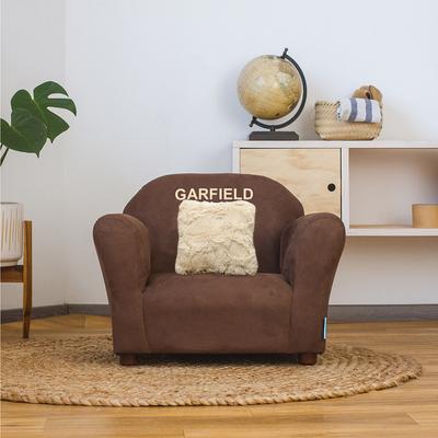 Show full view: Keet Personalized Mini Plush Chair & Accent Pillow Furniture Style Cat Bed, Brown slide 2 of 9