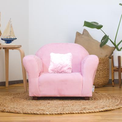 Show full view: Keet Mini Plush Chair & Accent Pillow Furniture Style Cat Bed, Pink slide 3 of 9