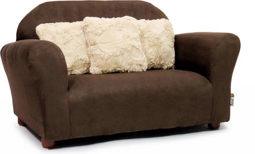 Show full view: Keet Mini Plush Sofa & Accent Pillows Furniture Style Cat Bed, Brown slide 4 of 9