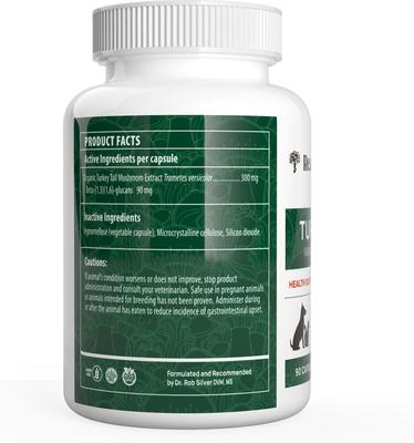 Show full view: Real Mushrooms Turkey Tail Capsule Immune Supplement for Dogs & Cats, 90 count slide 9 of 10