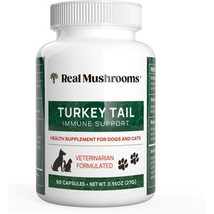 Real Mushrooms Turkey Tail Capsule Immune Supplement for Dogs & Cats, 90 count