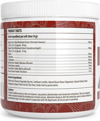 Show full view: Real Mushrooms Mushroom Relax Soft Chew Calming Supplement for Dogs & Cats, 60 count slide 10 of 11