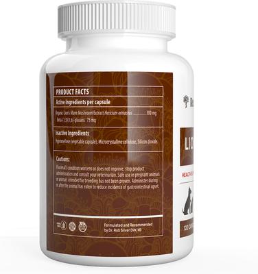 Show full view: Real Mushrooms Lion's Mane Capsule Cognitive Supplement for Dogs & Cats, 120 count slide 10 of 10