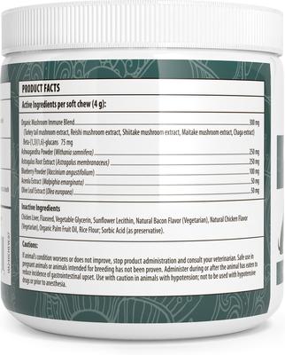 Show full view: Real Mushrooms Mushroom Immune Chews Supplement for Dogs & Cats, 60 count slide 10 of 11