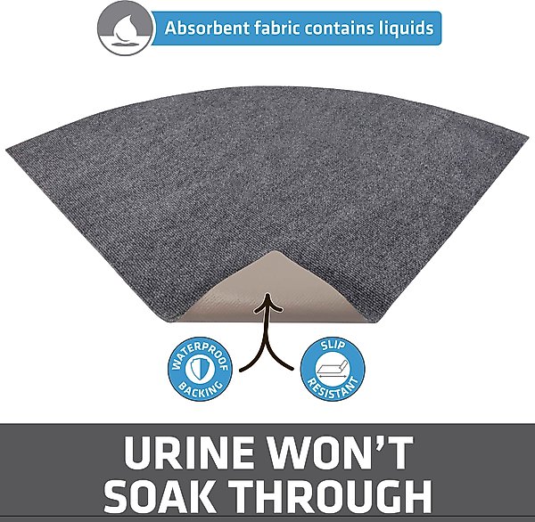 Show full view: Drymate Corner Ridged Cat Litter Trapping Mat, Grey, 29.5-in x 29.5-in slide 3 of 12