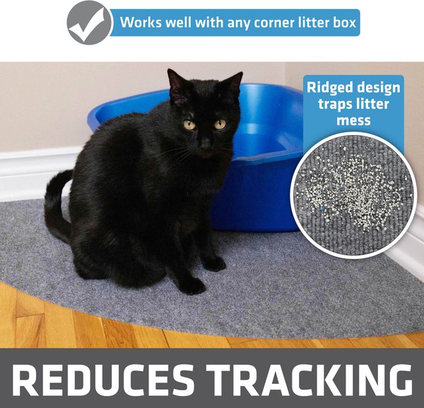 Show full view: Drymate Corner Ridged Cat Litter Trapping Mat, Grey, 29.5-in x 29.5-in slide 2 of 12
