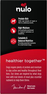 Show full view: Nulo Signature Stews Variety Pack Grain-Free Small Breed Wet Dog Food, 2.8-oz cup, case of 12 slide 4 of 12