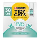 Tidy Cats Free & Clean Unscented Clumping Clay Cat Litter, 38-lb box