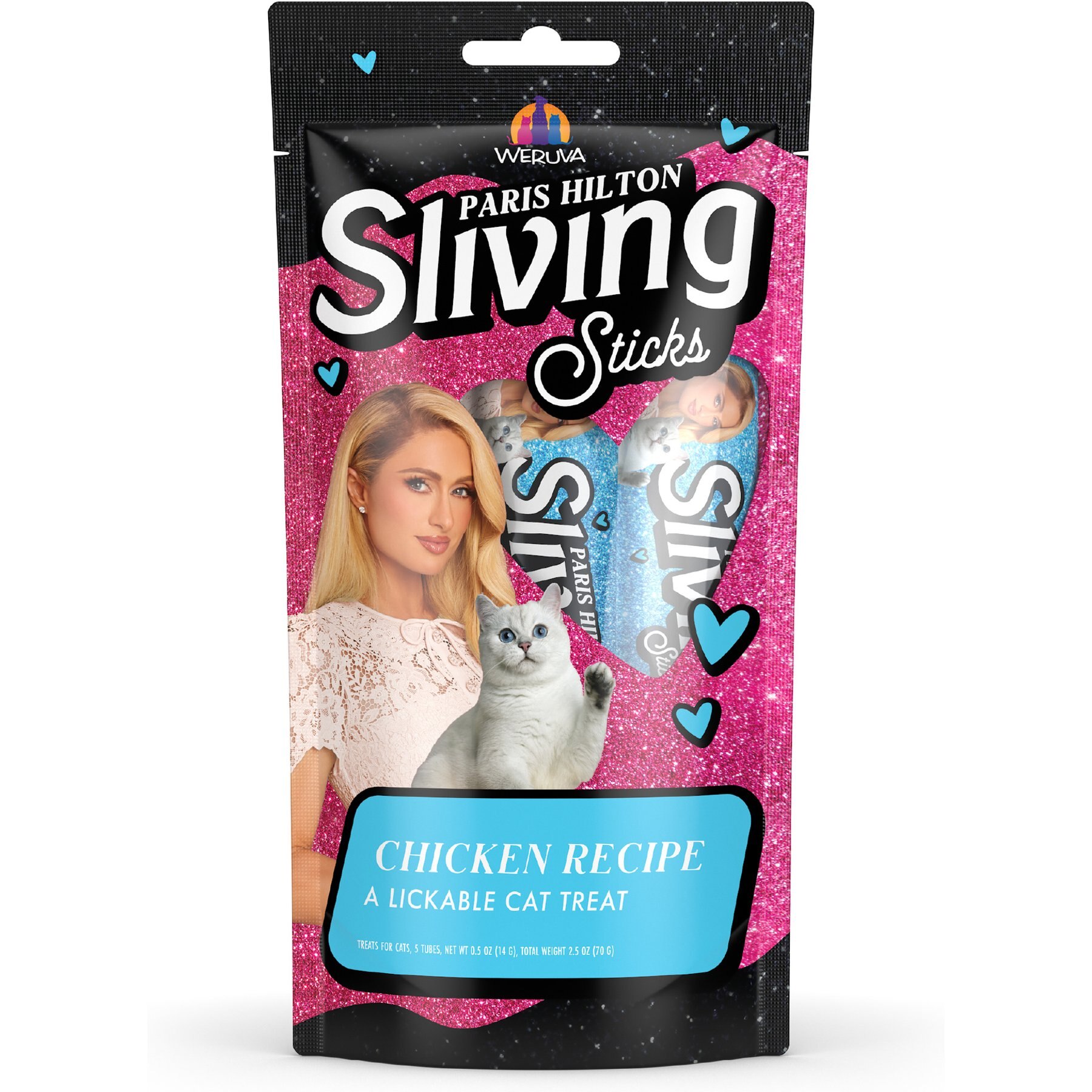Pamper Like Paris Sliving Sticks Chicken Cat Lickable Treats, 0.5-oz sachet, 5 count