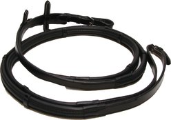 ThinLine Wrapped English Stud End Horse Reins with Hand Stops, Black, 48-in