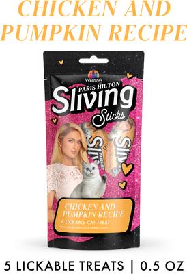 Show full view: Pamper Like Paris Sliving Sticks Chicken & Pumpkin Cat Lickable Treats, 0.5-oz sachet, 5 count slide 3 of 8