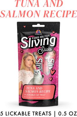 Show full view: Pamper Like Paris Sliving Sticks Tuna & Salmon Cat Lickable Treats, 0.5-oz sachet, 5 count slide 3 of 8