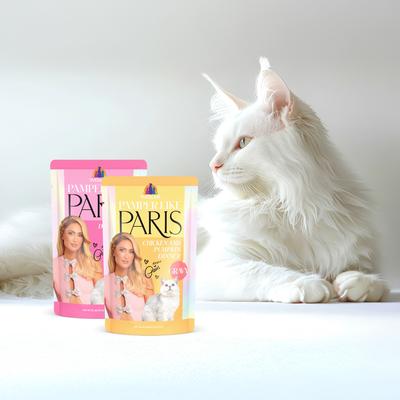 Show full view: Pamper Like Paris Chicken & Pumpkin Dinner in Gravy Grain-Free Shredded Wet Cat Food, 2.47-oz pouch, case of 12 slide 10 of 10