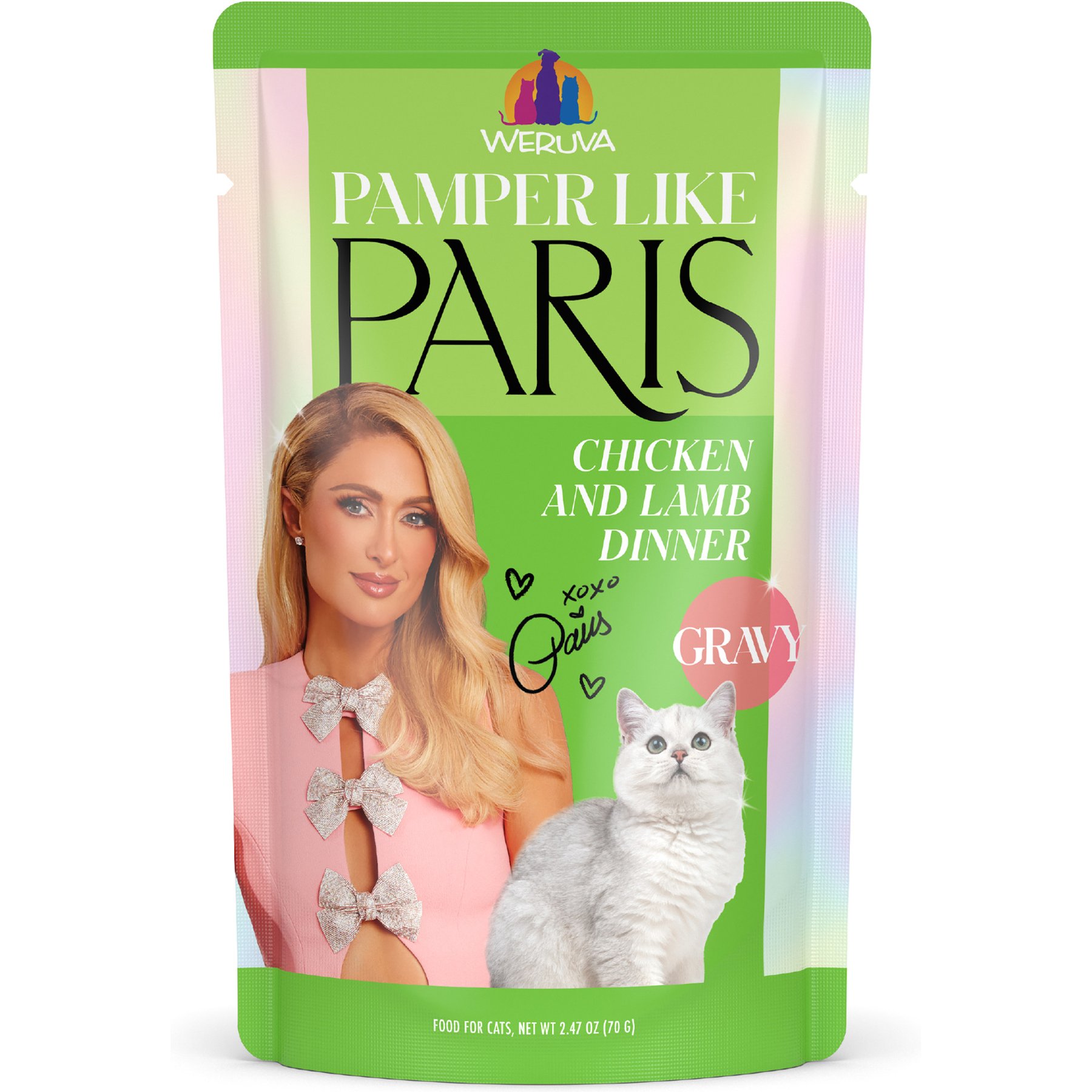 Pamper Like Paris Chicken & Lamb Dinner in Gravy Grain-Free Shredded Wet Cat Food, 2.47-oz pouch, case of 12