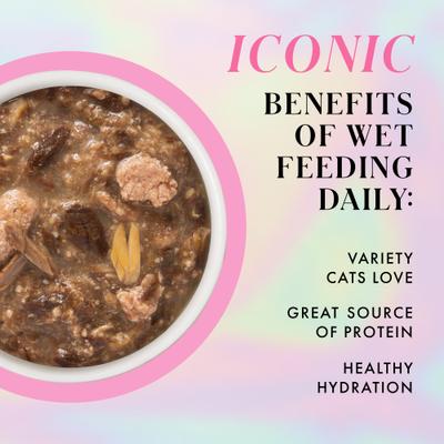 Show full view: Pamper Like Paris Duck & Salmon Dinner in Gravy Grain-Free Shredded Wet Cat Food, 2.47-oz pouch, case of 12 slide 6 of 10