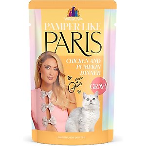 Pamper Like Paris Chicken & Pumpkin Dinner in Gravy Grain-Free Shredded Wet Cat Food, 2.47-oz pouch, case of 12