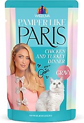 Pamper Like Paris Chicken & Turkey Dinner in Gravy Grain-Free Shredded Wet Cat Food, 2.47-oz pouch, case of 12