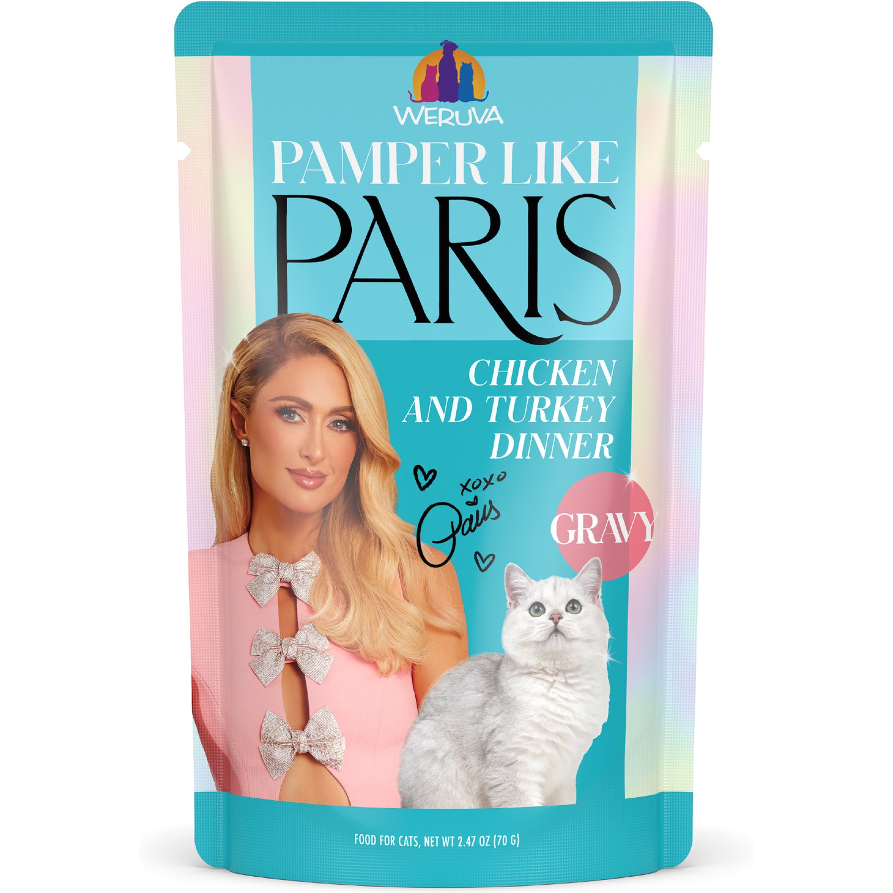 Pamper Like Paris Chicken & Turkey Dinner in Gravy Grain-Free Shredded Wet Cat Food, 2.47-oz pouch, case of 12