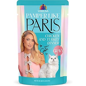 Pamper Like Paris Chicken & Turkey Dinner in Gravy Grain-Free Shredded Wet Cat Food, 2.47-oz pouch, case of 12