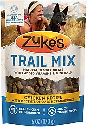 Zuke's Trail Mix Natural Chicken Recipe Soft & Chewy Dog Treats, 6-oz pouch