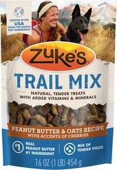 Zuke's Trail Mix Natural Peanut Butter & Oats Recipe Soft & Chewy Dog Treats, 16-oz pouch